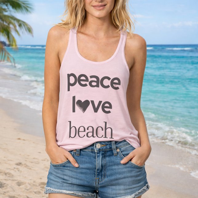 Peace Love Beach Graphic - Coastal Life Scoop Neck Tank Top (Von Creator hochgeladen)
