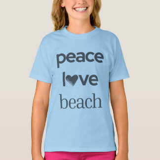 Peace Love Beach | Sonne Spaß Küsten Grafikdruck T-Shirt