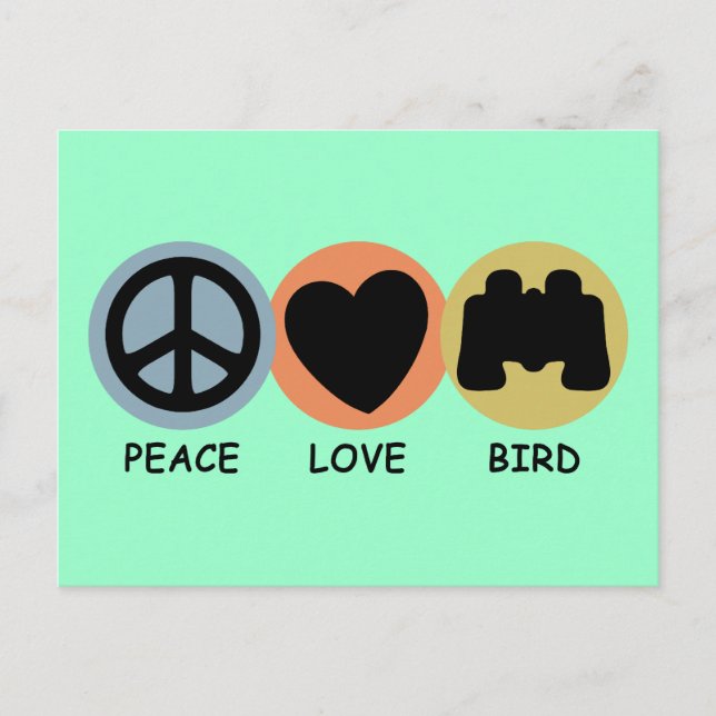 Peace Love Bird Postkarte (Vorderseite)