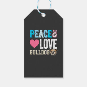 Peace Love Bulldogge Vektor Geschenkanhänger