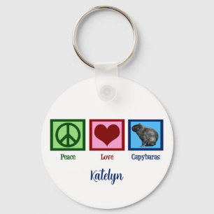 Peace Love Capybaras Schlüsselanhänger