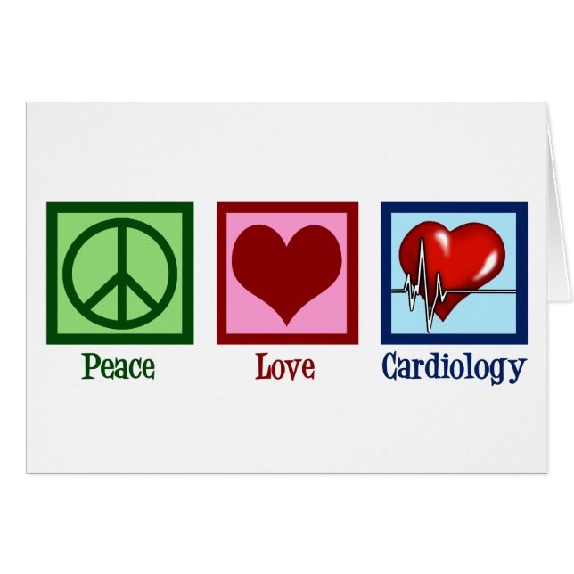 Peace Love Cardiology Office Carte de vacances (Devant horizontal)