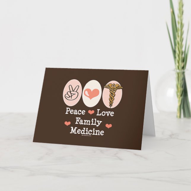 Peace Love Carte de voeux en médecine familiale (Devant)