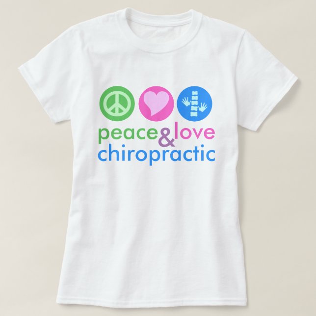 Peace Love & Chiropratique Custom Tie Dye T-Shirt (Design devant)