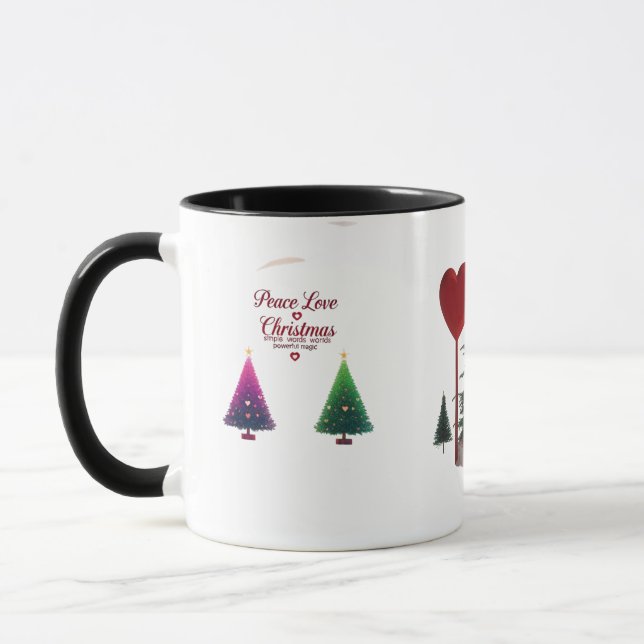 Peace Love Christmas Combo Mug – Vibrant Holiday  (Gauche)