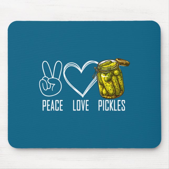 Peace Love Ckles Retro Jar Of Sliced Ckles Funny F Mousepad (Vorne)