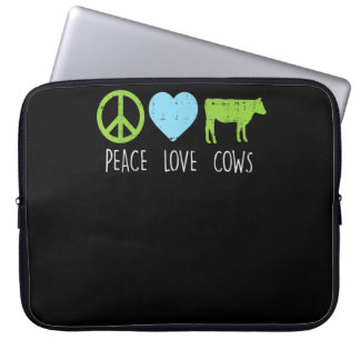 Peace Love Cows Hippie Farming Dairy Farmer Laptopschutzhülle