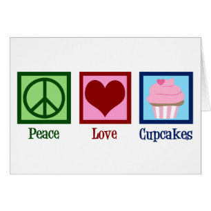 Peace Love Cupcakes Carte Cute Cupcake
