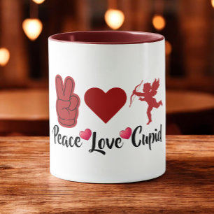 Peace Love Cupid - Süßer Valentinstagsengel Tasse