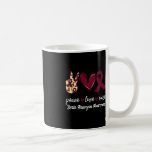 Peace Love Cure Brain Aneurysm Burgundy Ribbon Awa Kaffeetasse