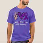 Peace Love Cure GERD Purple Ribbon Awareness  T-Shirt<br><div class="desc">Peace Love Cure GERD Purple Ribbon Awareness  .</div>