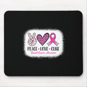 Peace Love Cure Leopard Brustkrebsbewusstsein  Mousepad