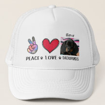 Peace Love Dachshunds Dog Lovers Trucker Hat