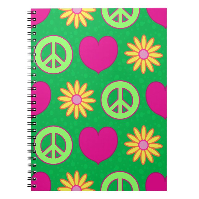 Peace Love Daisies Notizblock (Vorderseite)
