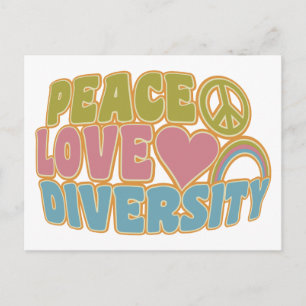 PEACE LOVE DIVERSITY carte postale personnalisée