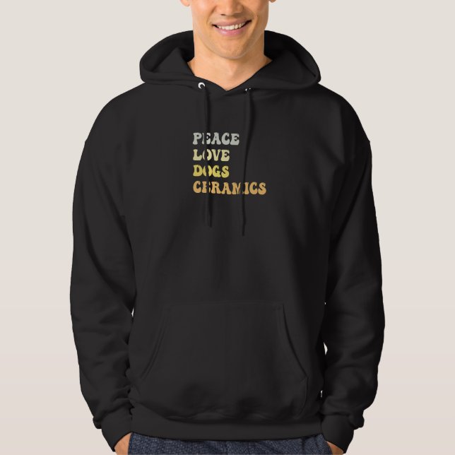 Peace Love Dogs Ceramics  Retro Hoodie (Vorderseite)