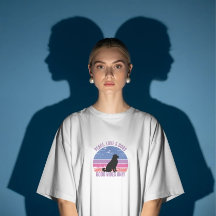 Peace, Love, Dogs T-Shirt, Retro-Sonnenuntergang T