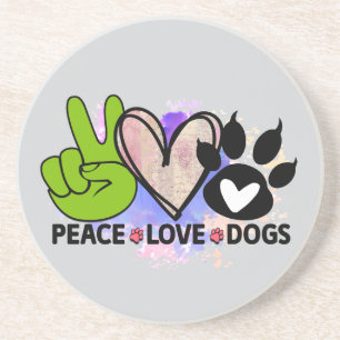 Peace Love Dogs Untersetzer – Boho-Geschenk für Ha