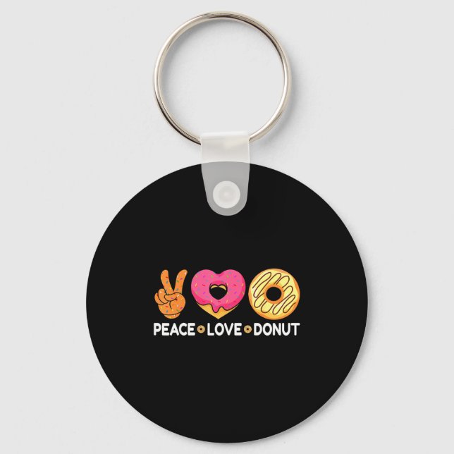 Peace Love Donut - Doughnut Lover's For Men Women  Schlüsselanhänger (Vorderseite)