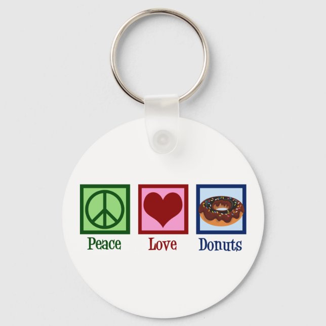 Peace Love Donuts Schlüsselanhänger (Vorderseite)