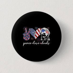 Peace Love Doods Goldendoodle USA-Flagge Doodle 4. Button