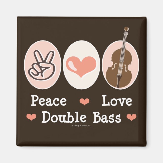 Peace Love Double Basse Magnet (Devant)