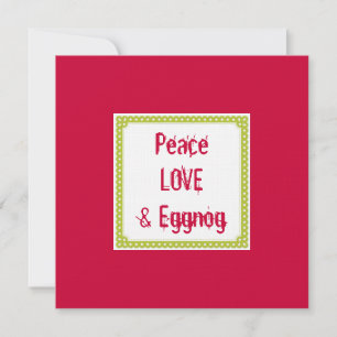 Peace Love & Eggnog Vacances Boissons Invitations