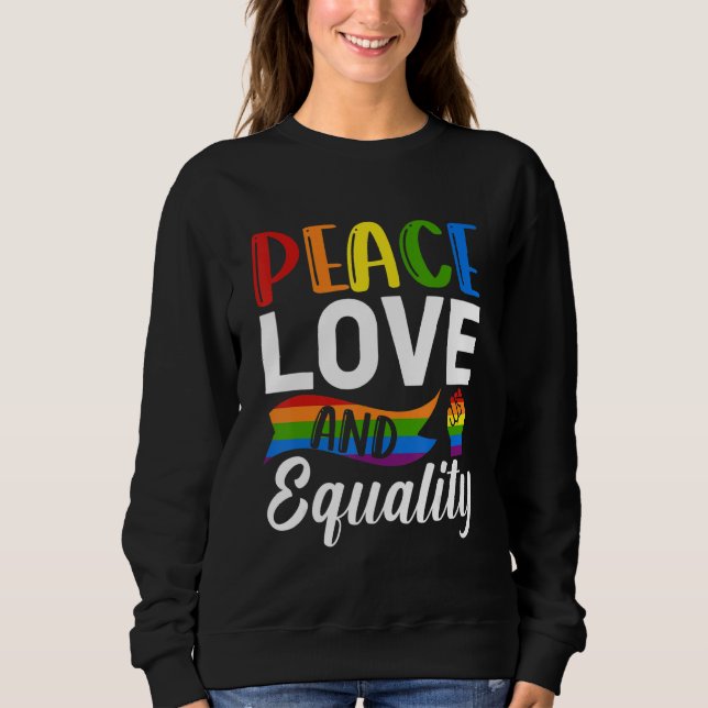 Peace Love Equality Bisexual Pride LGBTQ Sweatshirt (Vorderseite)