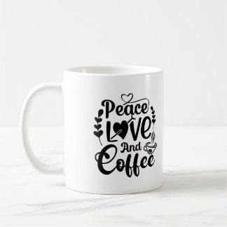 Peace Love Et Coffee Typography Mug