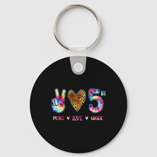 Peace Love Fifth Grade Squad Back To School Gift  Schlüsselanhänger (Vorderseite)