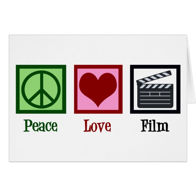 Peace Love Film Clapperboard Directeur Carte de va (Devant horizontal)