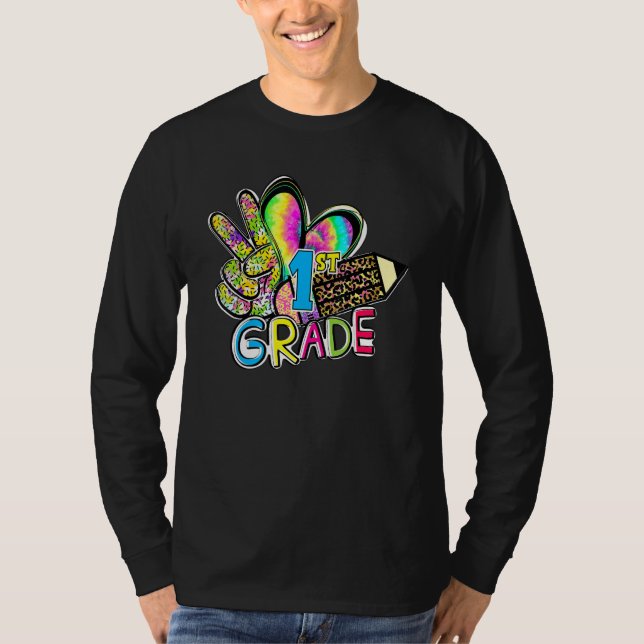 Peace Love First Grade Grade Teacher Team 1st Grad T-Shirt (Vorderseite)