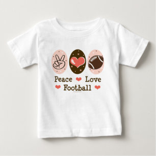 Peace Love Football Baby Long Sleeve Tee