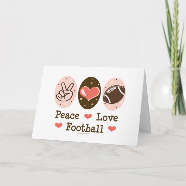 Peace Love Football Carte de voeux (Devant)