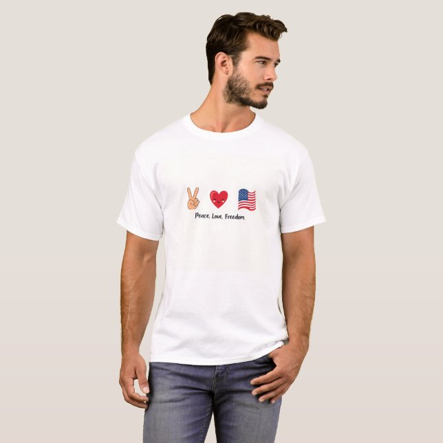 Peace Love Freedom USA Shirt (Vorne ganz)