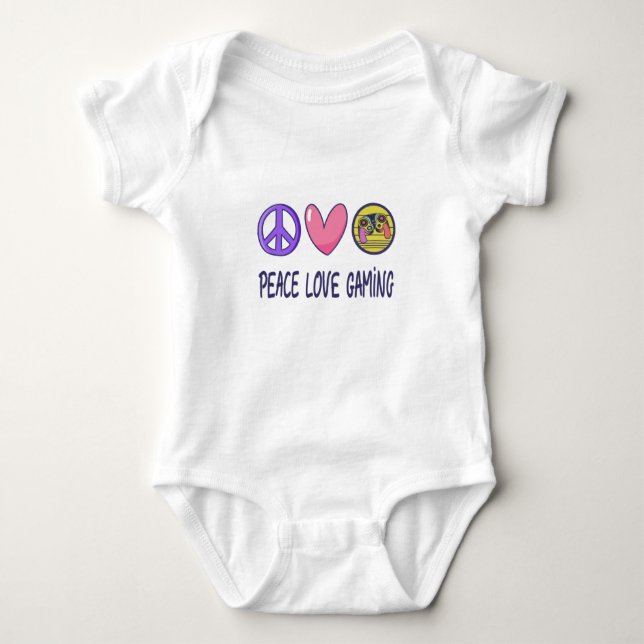 Peace Love Gaming Baby Strampler (Vorderseite)