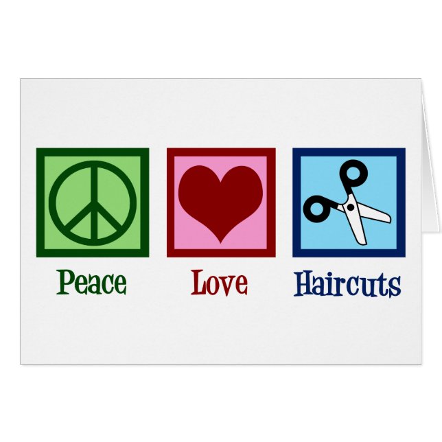 Peace Love Haircut Hair Salon Carte de vacances (Devant horizontal)