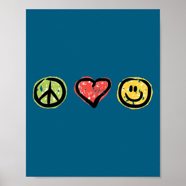 Peace Love Hapness Insrational Hipe Gift  Poster (Vorne)