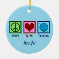 Peace Love Hook Cute Monogram Crocheter