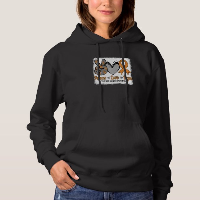 Peace Love Hope Leukemia Awareness Month Warrior W Hoodie (Vorderseite)