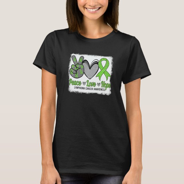 Peace Love Hope Lymphoma Awareness Month Warrior W T-Shirt (Vorderseite)