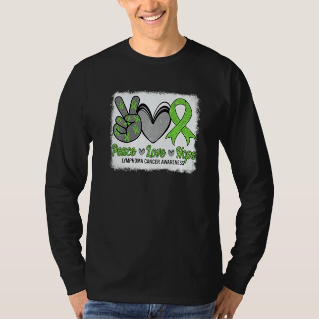 Peace Love Hope Lymphoma Awareness Month Warrior W T-Shirt (Vorderseite)