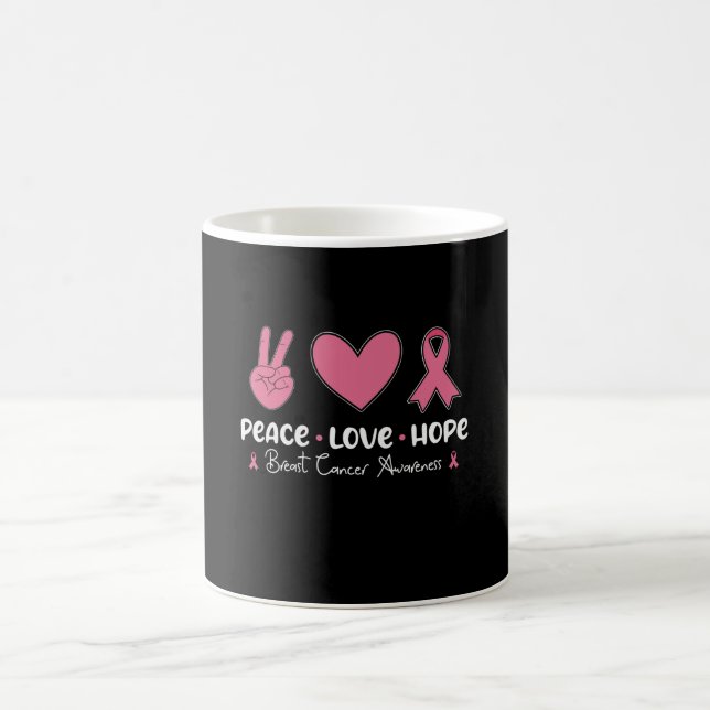 Peace Love Hope Matching Breast Cancer Awareness Kaffeetasse (Mittel)