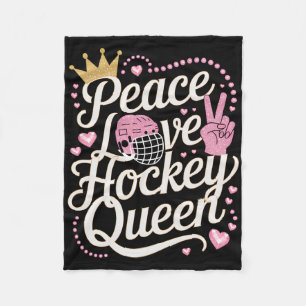 Peace Love Ice Hockey Queen Tee Fleecedecke
