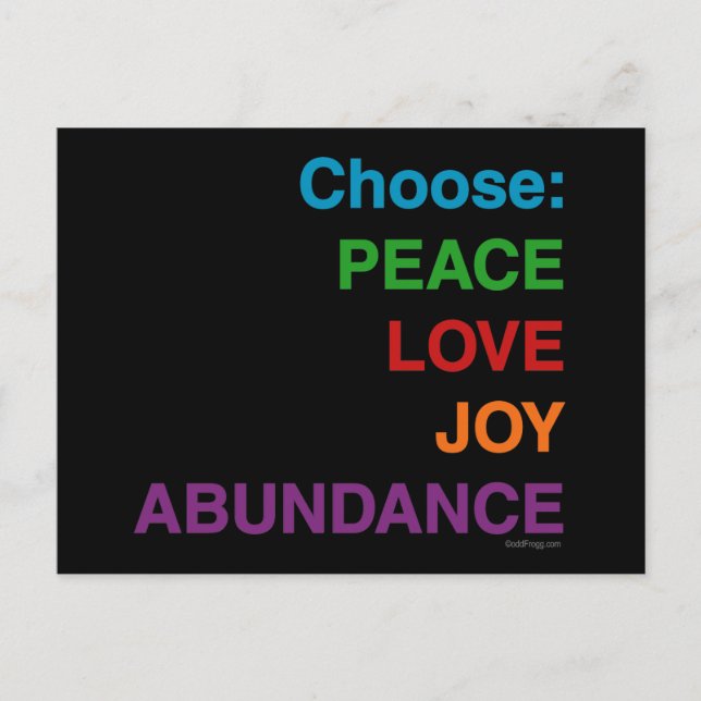 Peace Love Joy Abondance Cartes postales (Devant)
