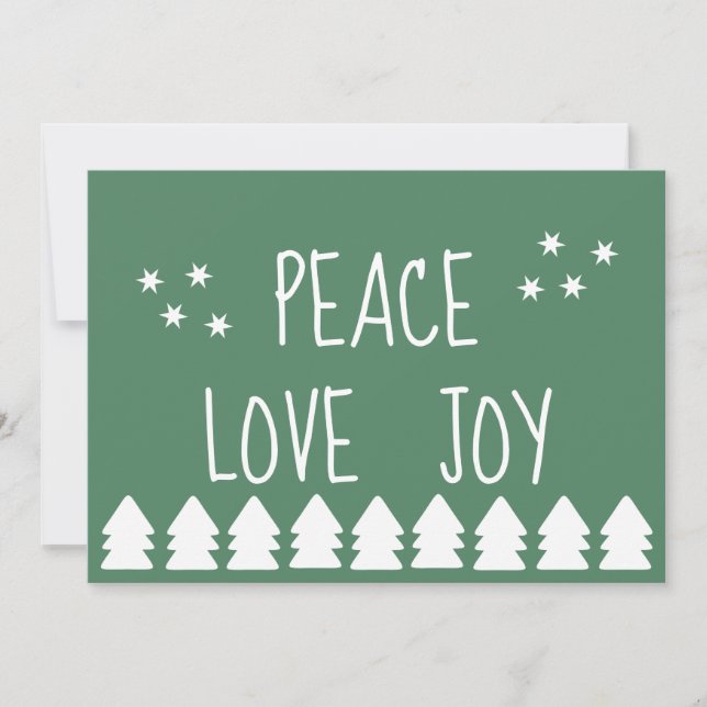 Peace Love Joy Carte Green Holiday (Devant)