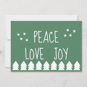 Peace Love Joy Carte Green Holiday