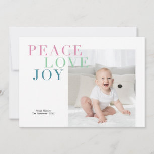 Peace Love Joy Carte photo de vacances
