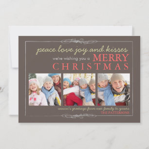 Peace Love Joy Famille Joyeux Carte photo de Noël