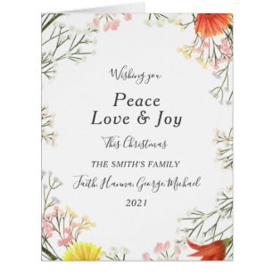 Peace Love Joy Family Joyeux Noël Carte postale